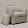 KINWELL 31"W Oak Frame Upholstered Swivel Barrel Armchair - 3 of 4
