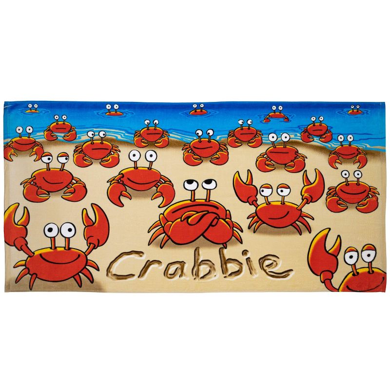 Dawhud Direct 30" x 60" Crabbie Crab Beach Towel for Kids, Girls, Boys, Men, Women,, 1 of 5