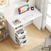 Tangkula 42.5” Writing Desk with 3 Storage Drawers & Open Compartment Modern Computer Workstation Laptop Desk with USB Port Type C White - 3 of 4