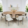 79 inch V-shaped Base Oval Walnut Colored Dining Table with 8 Dining chairs Suitable for Dining Room and Living Room - 2 of 4