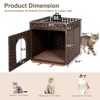 Hausource Handwoven Rattan Cat Litter Box Enclosure Hidden Furniture with Door & Removable Mat - 4 of 4