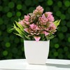 Unique Bargains Artificial Plants Spring Grass with Lotus in Pot Plastic 6.3"x6.3"x6.3" 1 Pc - 2 of 4