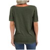 Imily Bela Womens T Shirt Deep V Neck Short Sleeve Casual Fit Basic Fashion Top - 2 of 3
