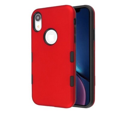 MYBAT Tuff Hard Hybrid Titanium TPU Case For Apple iPhone XR, Red