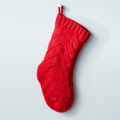 Chunky Cable Knit Stocking Red - Hearth & Hand™ with Magnolia