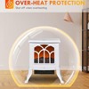 QingMoon Retro Electric Fireplace Stove, Freestanding Fireplace Heater with Realistic Flame and Overheating Protection for Living Room - 3 of 4