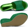 Allegra K Women's Glitter Platform Slip-on Wedge Heels Sandals - 4 of 4