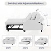 LOVMOR 54.7" Multiple Adjustable Positions Sofa Bed Stylish Sofa Bed with a Button Tufted Backrest, Two USB Ports and Four Floral Lumbar Pillows - 3 of 4