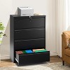 4-Drawer Mobile File Cabinet with Lock and 2 Keys, Under-Desk Metal Lateral Filing Cabinet with Adjustable Shelf for Legal, Letter & A4 Files - 2 of 4
