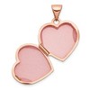 Black Bow Jewelry 14k Rose Gold 15mm Domed Heart Shaped Floral Locket - 4 of 4