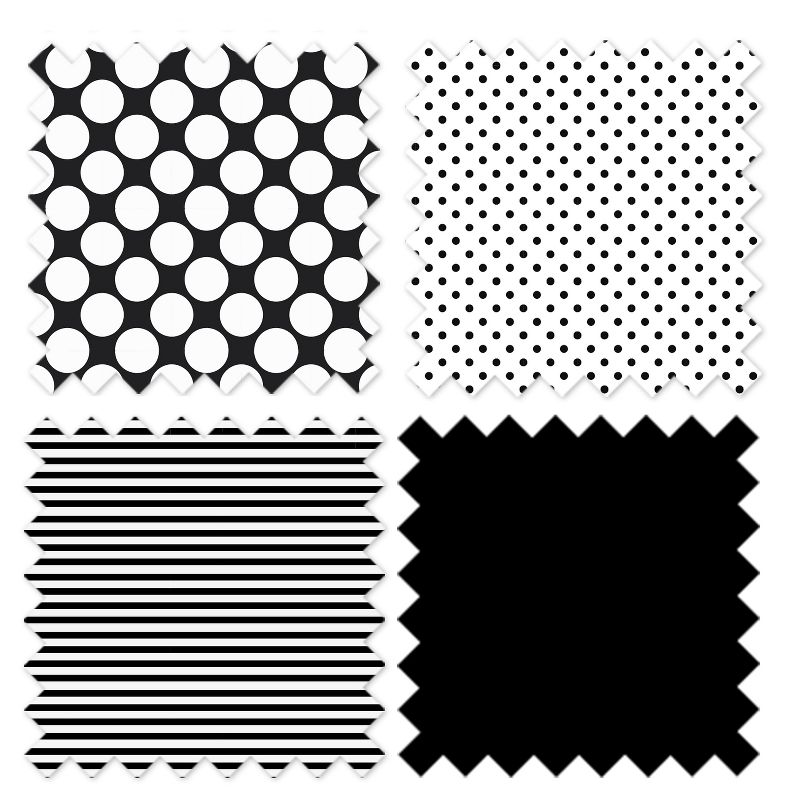 Bacati - Dots Stripes Black/White 10 pc Crib Bedding Set with Long Rail Guard Cover, 4 of 13