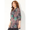 Catherines Women's Plus Size Chain Lace-Up V-Neck Tunic Blouse - 4 of 4