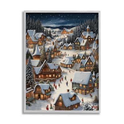 Stupell Industries Snowy Christmas Village, 24'' X 30'' : Target