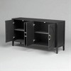 Fir Veneer Sideboard Storage Cabinet with Textured Finish, Rounded Door Design, Adjustable Shelves and 5-Leg Support for Dining Room, Kitchen - 2 of 4