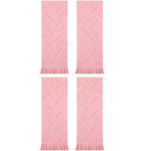 REGALWOVEN 4 Pcs Cotton Soft Absorbent Jacquard Pattern Boho Decorative Hand Towel 13" x 29" - 1 of 4