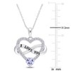 EVERLY JEWELRY | Sterling Silver 2 1/2 CT TGW Light Purple and White Cubic Zirconia Infinity Heart Pendant with Chain, 18 inc - 2 of 4