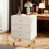 Gulches White Nightstands 3 Drawers Each, Gold Accents and Acrylic Legs, Sturdy Engineered Wood - 4 of 4