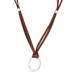 Silpada 'Dawn Kissed' Sterling Silver Leather Pendant Necklace, 18" + 2" - 1 of 4