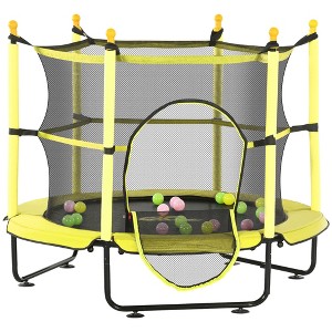 4.6' Trampoline for Kids with Safety Enclosure & Ball Pit - 1 of 4