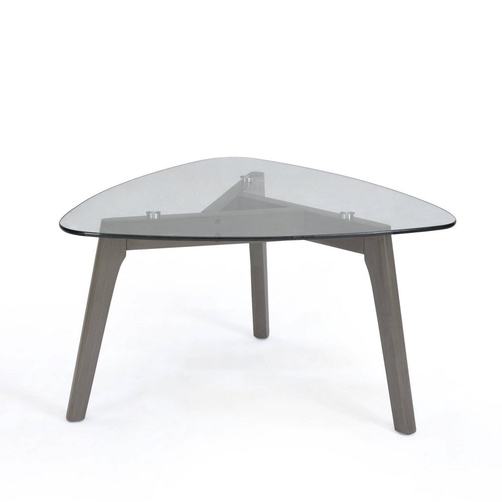 Photos - Coffee Table Wasco Mid-Century Modern  with Glass Top Gray - Christopher Kn