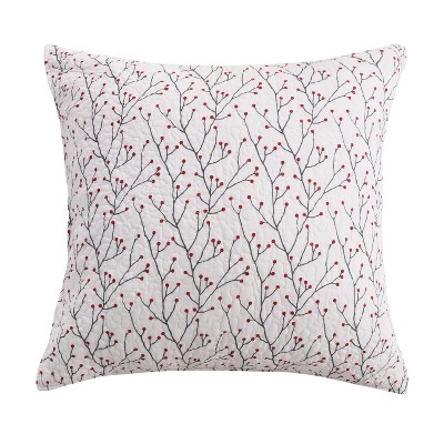 Holly Holiday Euro Sham Set of 2 White - Levtex Home