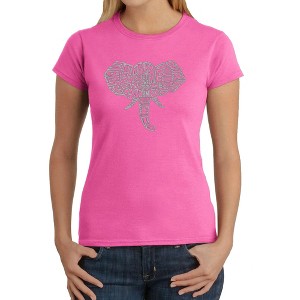 LA Pop Art Women's Word Art T-Shirt - Tusks - 1 of 4