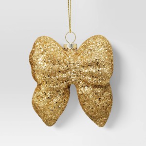 Christmas Glass Shiny Champagne Bow Ornament - Wondershop™ - 1 of 3