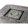 42" Square Aluminum 55000 BTUs Propane Ornate Fire Table with 2 Covers - Oakland Living
 - 4 of 4