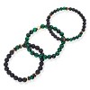 Crucible Men's Green Tiger Eye Stone with Hematite, Lava and Wood Bead Stretch Bracelets - 2 of 4
