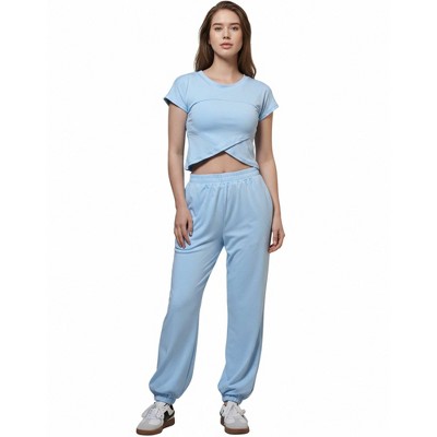 Woman 2-Piece Sleeveless High Rise Pants Set – Solid Viscose Stretch Cherie Code