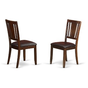 Homestock Dining Chair, Wood Seat, Mahogany Finish, 19" L x 18" W x 35.5" H, Set of Two - 1 of 3