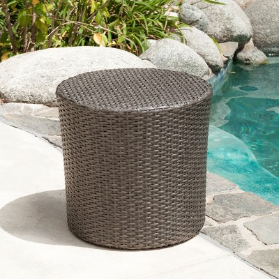 Maggift Patio End Table, Waterproof Portable Patio Small Side Table for Garden, Balcony, Courtyard, Poolside, Terrace, Gray, 17.5" * 17.5" * 16.75"