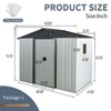 NicBex 8x4 Ft Outdoor Metal Storage Shed with Sliding Door and Foundation for Backyard Garden,Patio,White+Black - 3 of 4