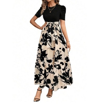 ITAFIT Women's Printed Dress With Round Neck