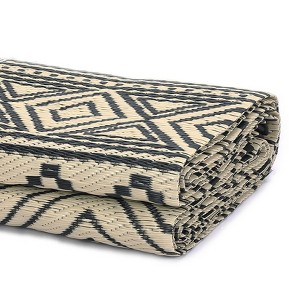 Outdoor Plastic Straw Rug Outdoor Reversible Plastic Camping Mats Easy Cleaning Non Shedding Patio Rug - 1 of 4