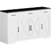 Garvee 55 Inch Buffet Cabinet with Drawers Large Wood Storage Sideboard Adjustable Shelves Whitewashed Finish, Black - 3 of 4