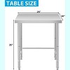 Stainless Steel Table, NSF Commercial Prep Work Table, 300LBS Heavy Duty Metal Table, Open Base Utility Workbench for Restaurant, Kitchen & Home - 3 of 4