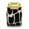 Slickblue Women’s Stainless Steel Ring, Citrine Yellow Synthetic Crystal, Solitaire, Trendy, IP Gold Finish, Size 5-10 - 4 of 4