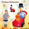 Costway 6 FT Thanksgiving Inflatable Turkey Pushing Pumpkin Cart Lighted Holiday Decor - 3 of 4