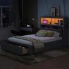 Streamdale Wood Queen Bed with Hydraulic Lift, Storage, LED Headboard, Charging - 4 of 4