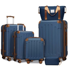 Ridstar 6-Piece Expandable Luggage Set with Carry-On, Spinner Wheels & TSA-Approved Locks-Navy Blue - 1 of 4