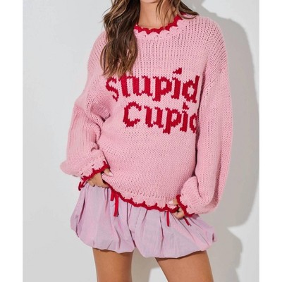 Women's Stupid Cupid Sweater - Baevely by Wellmade