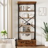 5-Tier Tall Bookshelf with Drawer, Vintage Industrial Bookcase, Farmhouse Storage Shelf for Home, Office, Living Room, Bedroom - 4 of 4