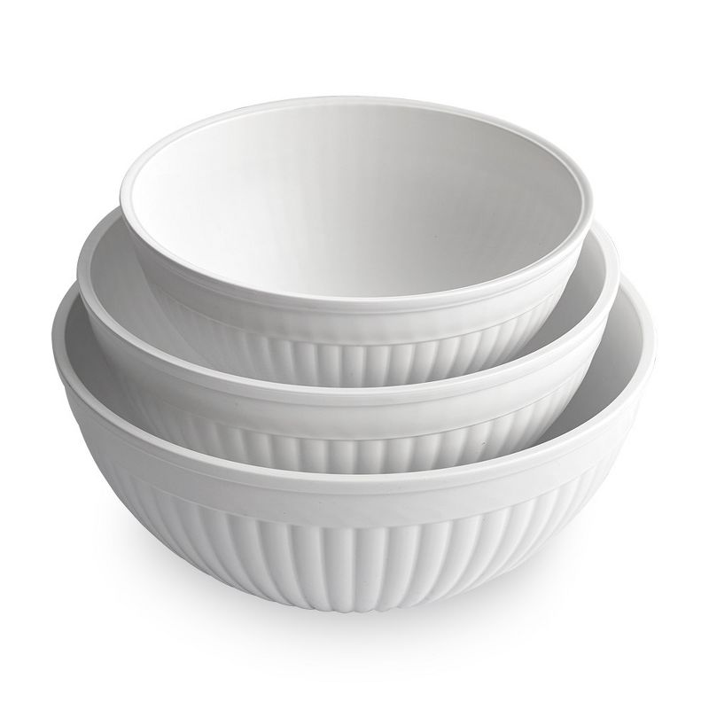 Nordic Ware 3 Piece Prep & Serve Mixing Bowl Set, White, 1 of 7