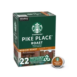 Starbucks Medium Roast K-Cup Coffee Pods — Pike Place Roast for Keurig Brewers — 1 box (22 pods)
