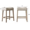 NicBex Dining Chairs Set of 2 Upholstered Chair Backless Saddle Seat Counter Stools, Fabric Accent for Kitchen, Bedroom, Tan - 4 of 4