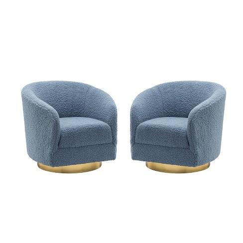 Light blue best sale swivel barrel chair