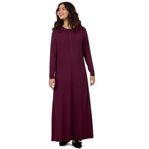 Memoi Women's Rhinestone-Bow-Trimmed Modal Blend Nightgown - 1 of 4
