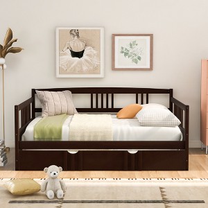 Whisen Modern Design Twin Size Daybed Wood Bed with Two Drawers - 1 of 4