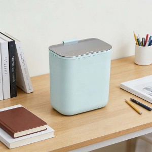 Hanging Small Trash Can with Stainless Steel Lid Space-Saving Garbage Can for Cabinet, Under Sink, RV, Bathroom Kitchen - 1 of 4